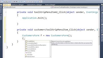 Introduction to a database application Part1 Creating the Menue