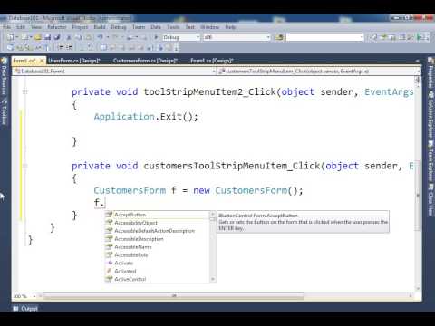 Introduction to a database application Part1 Creating the Menue