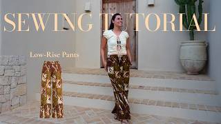 How to Sew Low-Rise Pants| Step-by-Step Tutorial + Sewing Pattern| DIY Wide Leg Pants