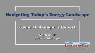 2026 Annual Meeting: General Manager Report