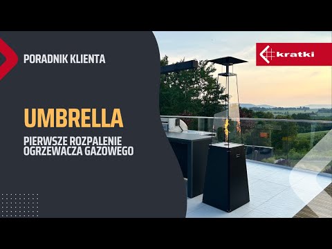 Газовий обігрівач Kratki UMBRELLA BS сталевий чорний, видео 2