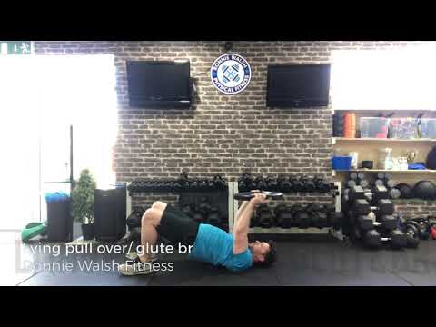 Lying Pull Over with glute bridge (Plate)