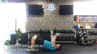 Lying Pull Over with glute bridge (Plate)