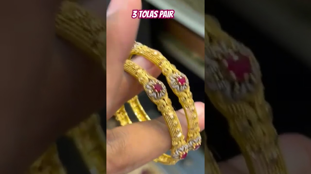 3 Tolas Jewelry Kangan Pair | Fancy Gold Kangan | Precious Bangles Pair | Rp Kara Jori | Kara choori