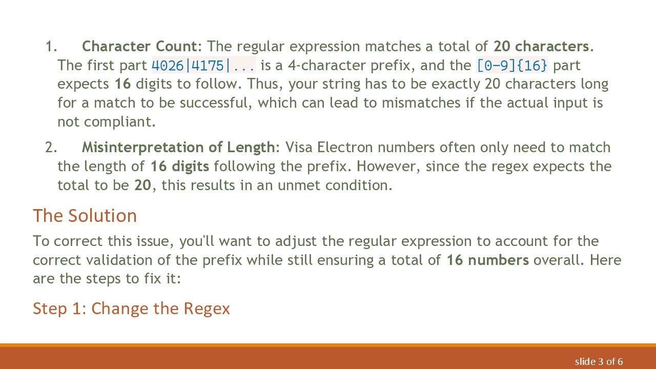 Troubleshooting your Visa Electron Regular Expression Matching in JavaScript