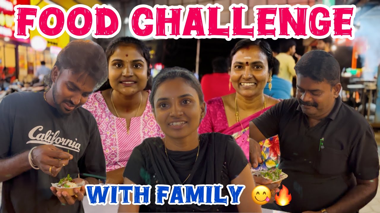 Food Street La Familyoda Food Challenge Panna Porom 🩷🔥 #poojaskitchen #family #food #challenge