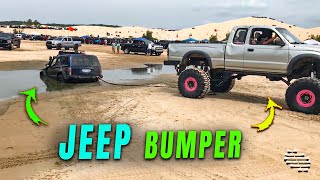 Driver Rips Jeep Bumper While Attempting Water Rescue