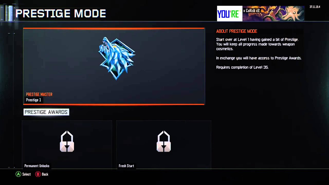 CoD BO3 Zombies Entering Prestige 1 (Stats, Permanent Unlock) YouTube