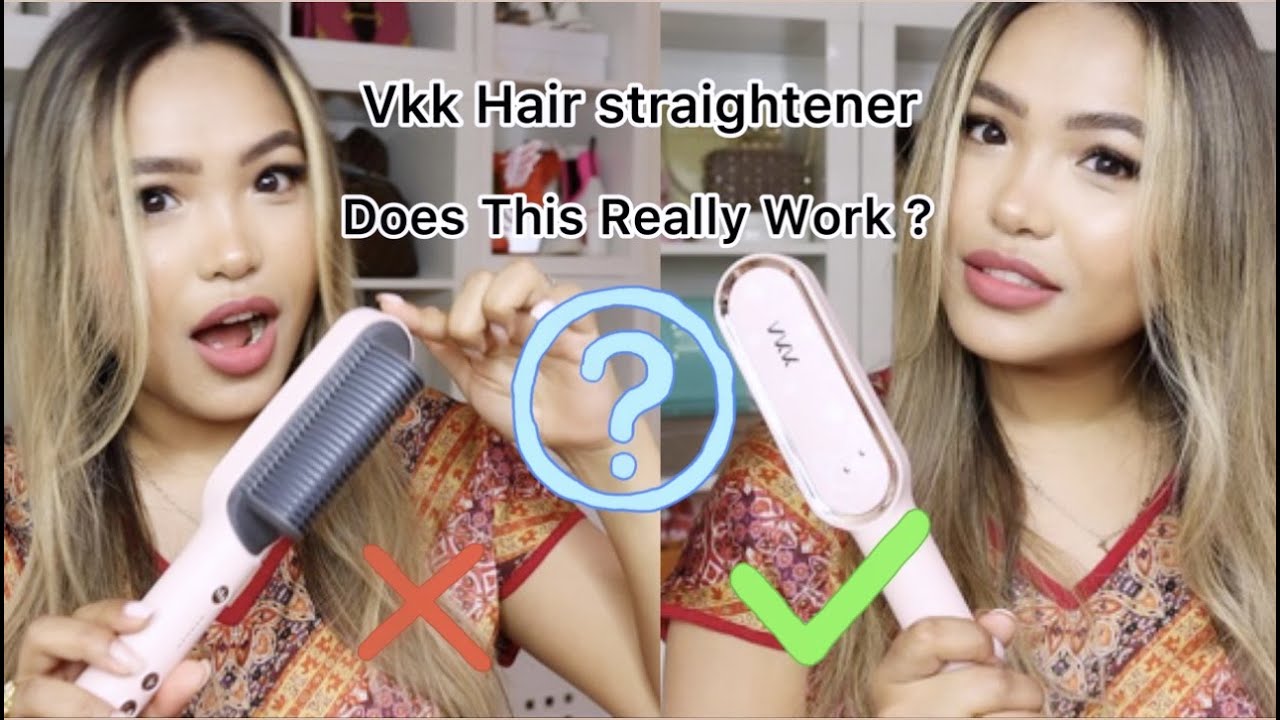 VKK Hair Straightener Brush Review YouTube
