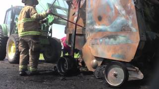 Fire destroys farm equipment on 281