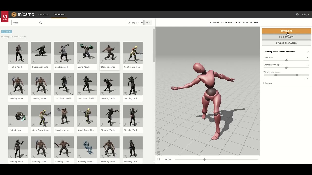 Unreal Engine 5 Tutorial 023-4 Retargeting Animations, Download an animation from Mixamo