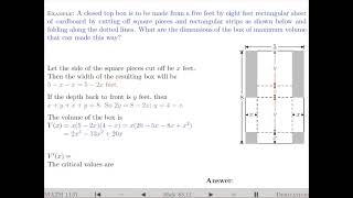 13 06 B Absolute Extrema Application Example 1