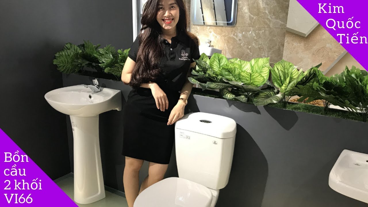 Review Bồn cầu 2 khối VI66 | VIGLACERA | KIM QUỐC TIẾN - YouTube