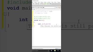 Subtracting 2 numbers || c programming || compile time #coding #programming #cprogramming #shorts