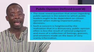 POLI 111 - Session 12 : Public Opinion Cont'd