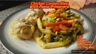 Two Classics, One Plate: Chicken Cordon Bleu & Veggie-Packed Pasta Primavera Recipe