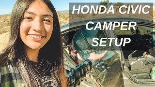 living in a honda civic camper setup: day & night