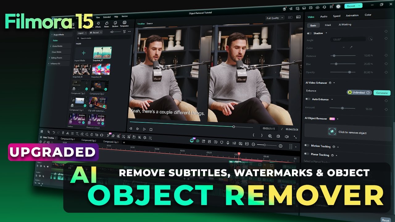 Filmora 15 AI Object Remover Tutorial | Remove Anything from Videos ...