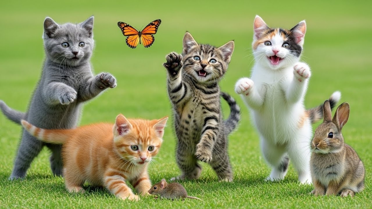 Colorful Kittens on a Wild Mouse Chase – Cutest Garden Chaos Ever! | cat funny videos