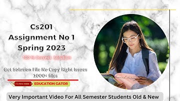CS201 Assignment Solution 1 Spring 2023  with solution file
