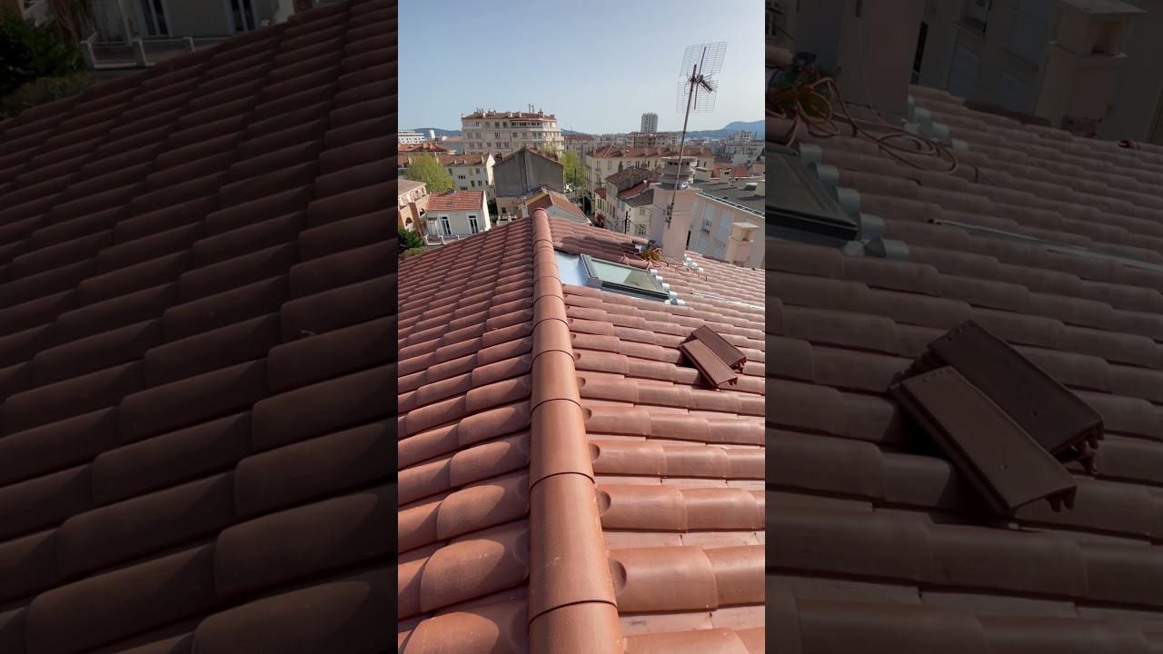 Pose d'un solin en zinc lors d'une réfection de toiture à Toulon