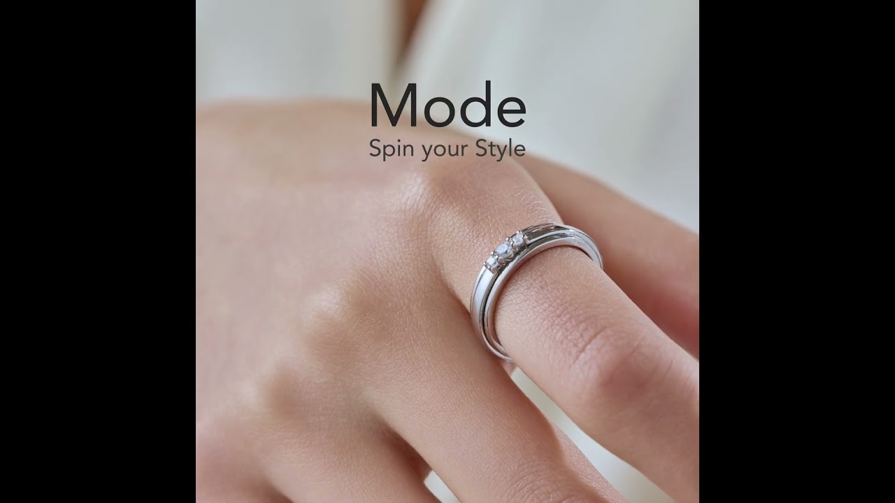 MODE STERLING SILVER SPINNER RING BY ENERGY STONE