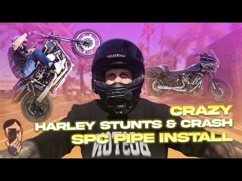 Moto Vlog: Harley Stunts & Crash And Spc Pipe Install