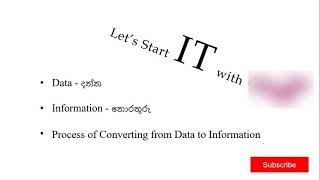 Data, Information & Process of Converting from Data to Information