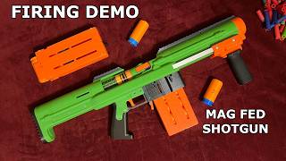 FIRING DEMO - My New Mag Fed Shotgun Nerf Blaster! #3dPrinting #Nerf