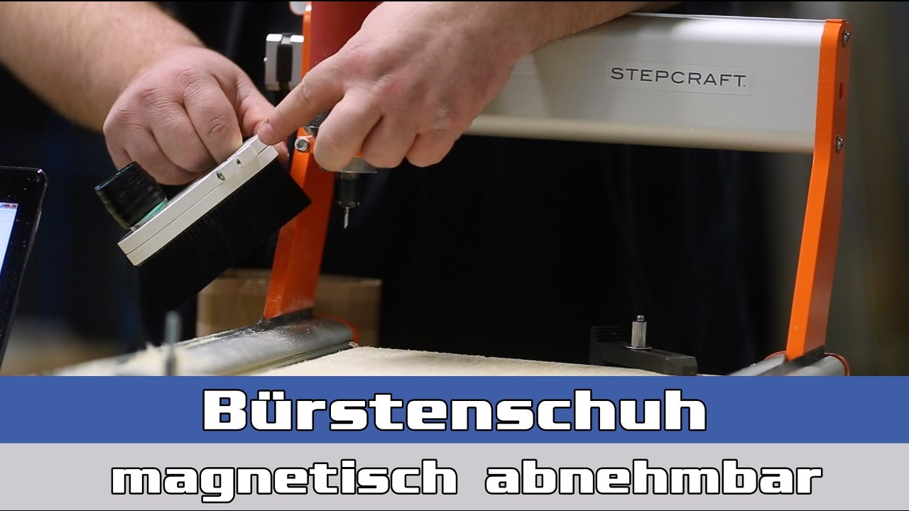 Absaugschuh mit abnehmbarer Bürstenreihe || Sorotec || Portalfräsen & CNC-Zubehör