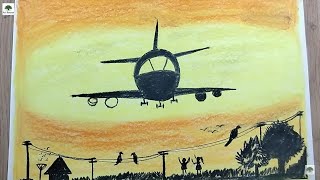 Sunset drawing on Brown paper | Soft pastel Sunset drawing screenshot 5
