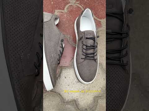 Сірі чоловічі кеди з натуральної шкіри 41 42 44 розмір, видео 1