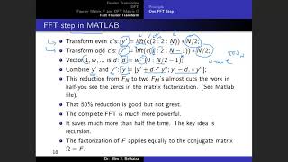 How To Implement a Fast Fourier Transform iteration FFT with MATLAB ?