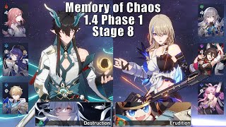 E0 Dan Heng IL & E6 Serval | 1.4 Memory of Chaos 8 | Honkai: Star Rail