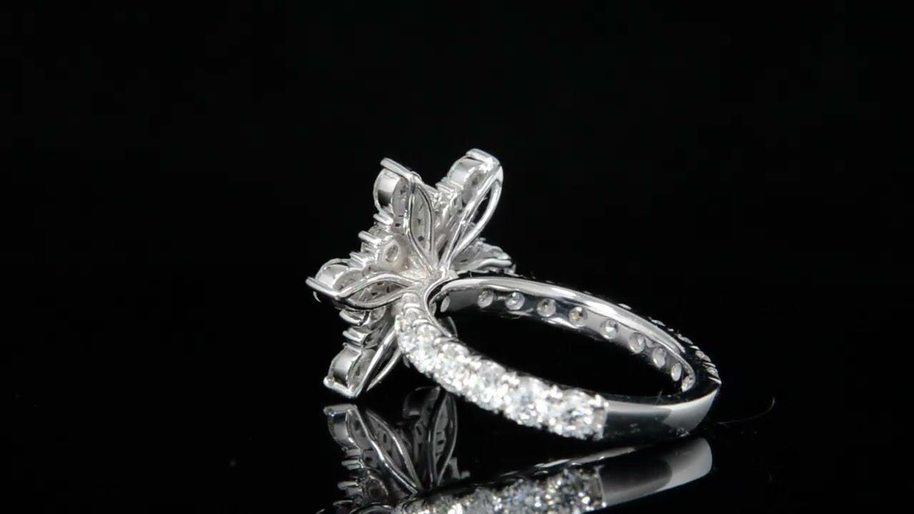 Snowflake Round & Baguette Diamond Ring -2072