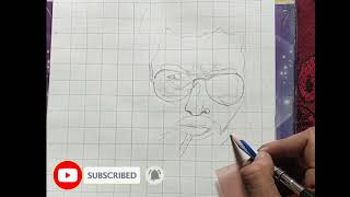 Drawing outline through grid method | munna bhaiya sketch | divyendu