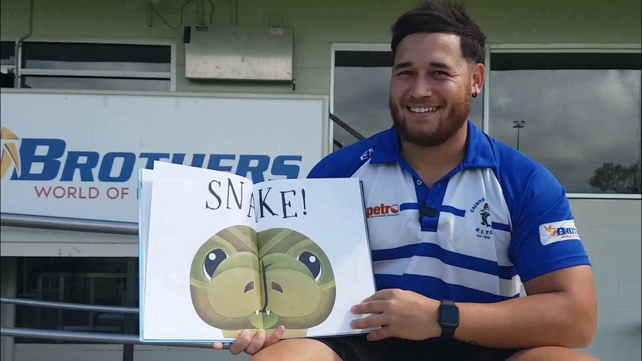 Everyday Literacy Hero Jordan, Captain of Brothers Cairns RLFC reads