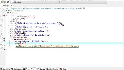 program in C to accept a matrix and determine whether it is a sparse matrix