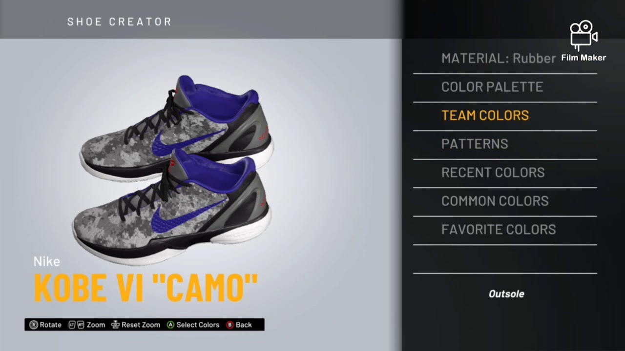 NBA 2K20 Shoe Creator - Nike Kobe VI "Concord Camo"