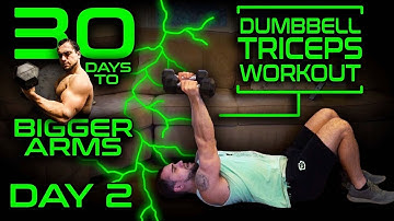 Intense Dumbbell Triceps Workout Video | 30 Days of Dumbbell Workouts At Home for Bigger Arms Day 2