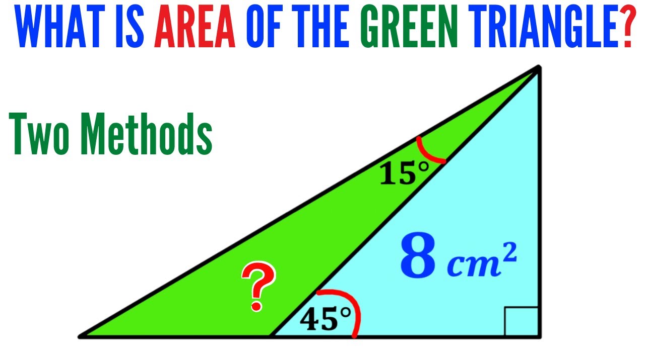 Can you find area of the Green shaded triangle? | #math #maths - YouTube
