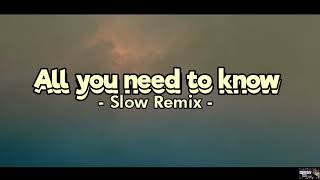 All You Need To Know - Slow Remix