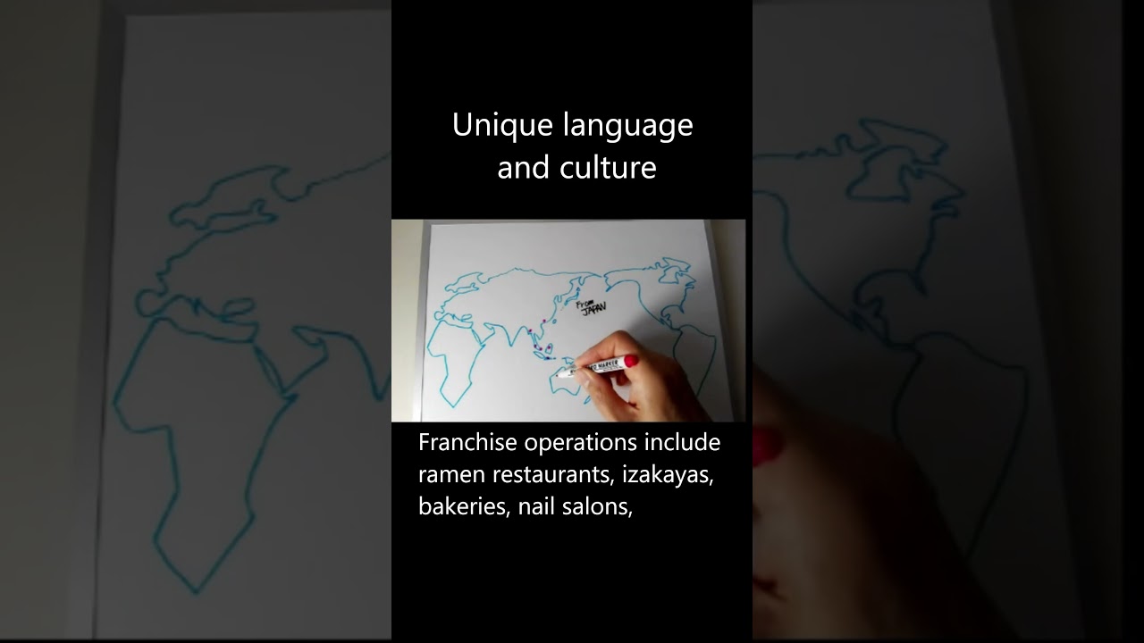 The Spread of Japanese Franchises Illustrated on a Hand Drawn World Map 