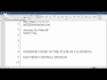 How to Prepare and Format a Legal Pleading in Word 2016