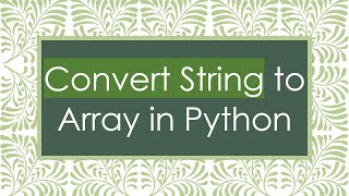 Convert String to Array in Python