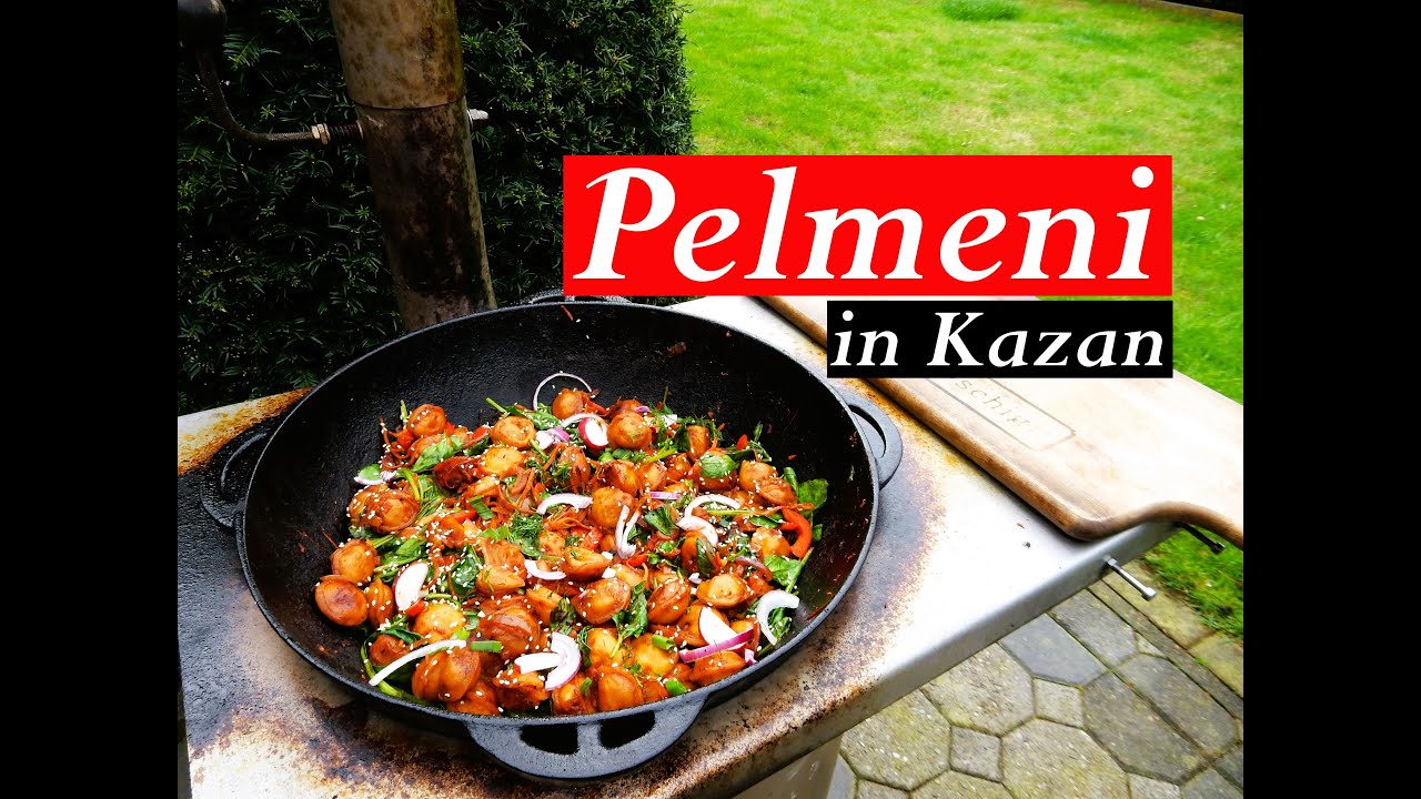 Pelmeni nicht kochen, sondern frittieren in Kazan. Uiguren Gericht