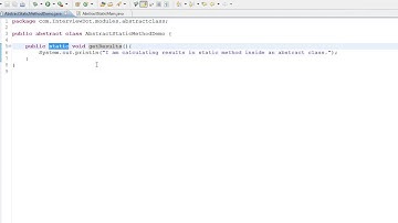 IN JAVA   CAN ABSTRACT CLASS HAVE STATIC METHODS DEMO