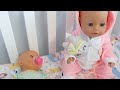 Baby Born doll Morning Routine feeding and changing baby doll