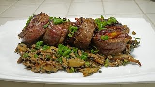 Hey guys fire up that grill and try this rockin steak pinwheel recipe
with prosciutto, cheddar, roasted peppers; wild mushroom saute. super
easy to d...
