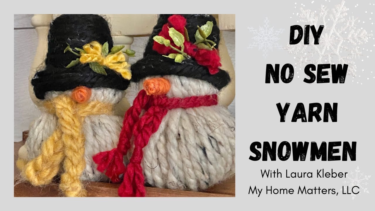 DIY Yarn Snowmen